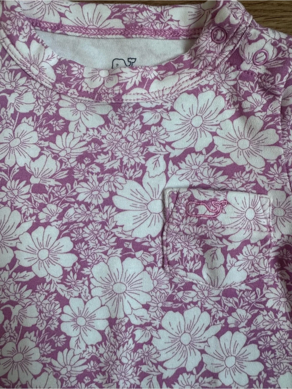 Vineyard Vines Pink and White Floral One-Piece Bodysuit